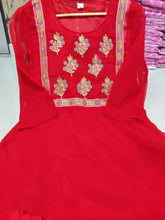 Load image into Gallery viewer, Georgette Silk Embroidery Work Kurti With Dupatta