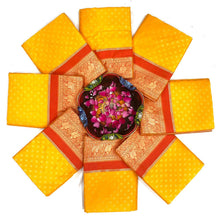 Load image into Gallery viewer, Kala Niketan Amora Yellow Archaic Traditional kanchi Soft Silk Sari With Attached Blouse
