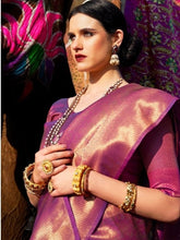 Load image into Gallery viewer, Kala Niketan Wine Purple Woven Kanjivaram Saree - Special Wedding Edition
