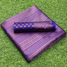 Load image into Gallery viewer, Royal Purple Zari Woven Kanjivaram Saree - Special Wedding Edition