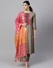 Load image into Gallery viewer, Festive & Party Wear Cotton Printed Kurti With Palazzo & Dupatta