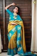 Load image into Gallery viewer, Captivating Mustard Yellow Color Soft Banarasi Silk Saree With Stunning Blouse Piece