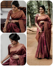 Load image into Gallery viewer, Kala Niketan Hima Archaic Traditional Kanchi Soft Silk Sari With Attached Blouse