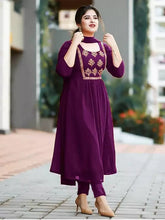 Load image into Gallery viewer, Georgette Silk Embroidery Work Kurti With Dupatta