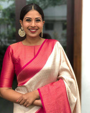 Load image into Gallery viewer, Premium Soft Silk Silk Saree In Off White Color With Rich Pallu