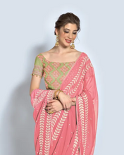 Load image into Gallery viewer, Bollywood Women's Sequined Embroidered Georgette Fancy Saree With Blouse Piece