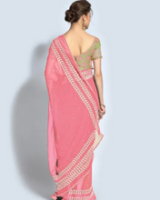 Load image into Gallery viewer, Bollywood Women's Sequined Embroidered Georgette Fancy Saree With Blouse Piece