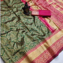 Load image into Gallery viewer, Kala Niketan Chanderi Archaic Traditional Kanchi Soft Silk Saree With Attached Blouse Sale - Srivalli Saree