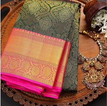 Load image into Gallery viewer, Kala Niketan Chanderi Archaic Traditional Kanchi Soft Silk Saree With Attached Blouse Sale - Srivalli Saree