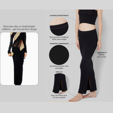 Load image into Gallery viewer, Women Saree Shapewear with Side Slit in Black (Fish Cut Petticoat)