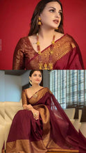 Load image into Gallery viewer, Kala Niketan Himanshi Khurana Soft Silk Sari With Attached Blouse - 9 Colors Available