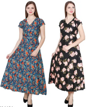 Load image into Gallery viewer, Women's Floral Print A-line Maxi Dress Pack of 2 (S to 5XL Size Available)