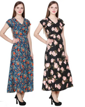 Load image into Gallery viewer, Women's Floral Print A-line Maxi Dress Pack of 2 (S to 5XL Size Available)