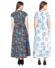 Load image into Gallery viewer, Women's Floral Print A-line Maxi Dress Pack of 2 (S to 5XL Size Available)