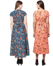 Load image into Gallery viewer, Women's Floral Print A-line Maxi Dress Pack of 2 (S to 5XL Size Available)