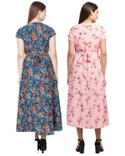 Load image into Gallery viewer, Women's Floral Print A-line Maxi Dress Pack of 2 (S to 5XL Size Available)