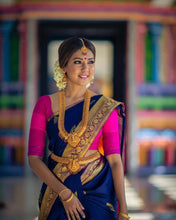 Load image into Gallery viewer, Kala Niketan Traditional Kanchi Soft Silk Sari With Attached Blouse