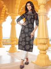Load image into Gallery viewer, Kala Niketan Bandhani Black Printed Stylish Kurti With Cotton Pant