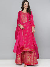 Load image into Gallery viewer, Kala Niketan Designer Floral Embroidered Gotta Patti Kurta with Skirt & With Dupatta - 3 Colors Available