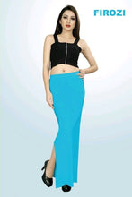 Load image into Gallery viewer, Women Saree Shapewear with Side Slit - Firozi Colour (Fish Cut Petticoat)
