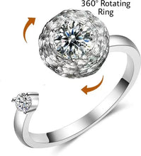 Load image into Gallery viewer, Crystal Flower Rotating Adjustable Finger Ring