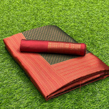 Load image into Gallery viewer, JERRY GREEN SAREE WITH COPPER RICH BORDER