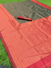 Load image into Gallery viewer, JERRY GREEN SAREE WITH COPPER RICH BORDER