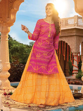 Load image into Gallery viewer, Kala Niketan Majesty Pink Rayon Printed Kurti With Fancy Skirt