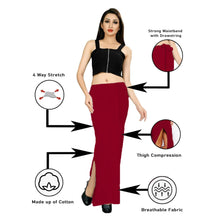 Load image into Gallery viewer, Women Saree Shapewear with Side Slit in Maroon (Fish Cut Petticoat)