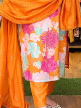 Load image into Gallery viewer, Kala Niketan Pure Muslin Floral Print Kurti With Pant & Dupatta - 4 Colors Available