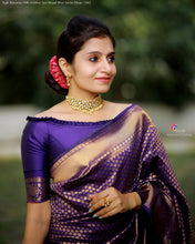 Load image into Gallery viewer, Kala Niketan Royal Blue Golden Zari Weaving Work Saree