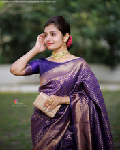 Load image into Gallery viewer, Kala Niketan Royal Blue Golden Zari Weaving Work Saree