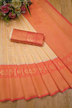 Load image into Gallery viewer, Kala Niketan Soft Silk White and Red Color Designer Paert Wear Saree