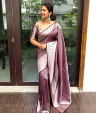 Load image into Gallery viewer, SUPER SOFT SILK SAREE WITH RICH PALLU IN MAROON COLOR WITH SILVER ZARI WEAVING