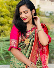 Load image into Gallery viewer, Kala Niketan Chanderi Archaic Traditional Kanchi Soft Silk Saree With Attached Blouse Sale - Srivalli Saree