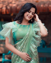 Load image into Gallery viewer, Kala Niketan Fantastic Looking Stylist Designer Green Saree