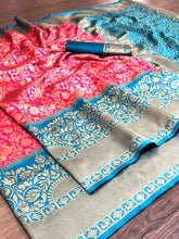 Load image into Gallery viewer, Kala Niketan Agarwal Silk Saree Archaic Traditional Kanchi Soft Silk Sari With Attached Blouse
