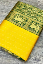 Load image into Gallery viewer, Yellow Banarasi Saree For Wedding &amp; Festival Wear
