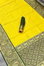 Load image into Gallery viewer, Yellow Banarasi Saree For Wedding &amp; Festival Wear
