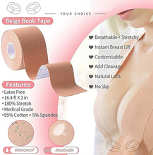 Load image into Gallery viewer, Boob Tape with 10 Nipple Pasties Multipurpose Nipple Tape for Women Push Up  Lifting Body Tape for Women
