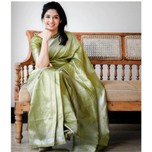 Load image into Gallery viewer, Kala Niketan Kyra Archaic Traditional Kanchi Soft Silk Sari With Attached Blouse
