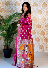 Load image into Gallery viewer, Kala Niketan Purple Smooth Silk Saree With Golden Zari Rich Pallu

