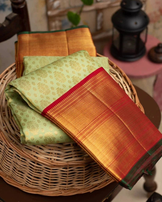 Kala Niketan Traditional Kanchi Soft Silk Saree With Attached Blouse