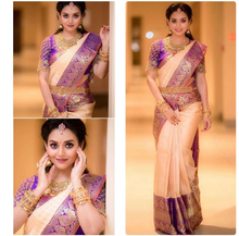 Load image into Gallery viewer, Kala Niketan July Archaic Traditional Kanchi Soft Silk Sari With Attached Blouse
