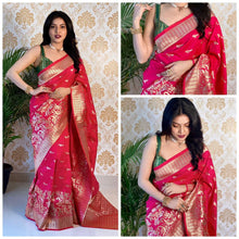 Load image into Gallery viewer, Beautiful Bridal, Festival &amp; Party Wear Soft Silk Saree
