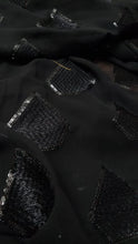 Load image into Gallery viewer, Bollywood Latest Fashion Black Color Glamorous Sequence Diamond Georgette Sarees
