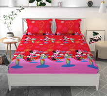Load image into Gallery viewer, Premium Elastic Fitted Queen Size Double Bedsheet with 2 Pillow Covers

