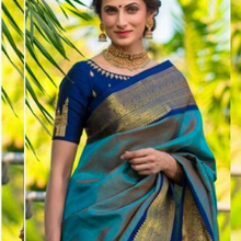 Load image into Gallery viewer, Kala Niketan Archaic Traditional kanchi Soft Silk Sari With Attached Blouse
