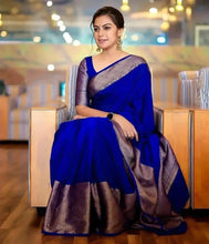 Load image into Gallery viewer, Kala Niketan Himanshi Khurana Soft Silk Sari With Attached Blouse - 9 Colors Available
