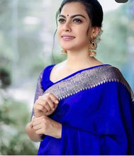 Load image into Gallery viewer, Kala Niketan Himanshi Khurana Soft Silk Sari With Attached Blouse - 9 Colors Available
